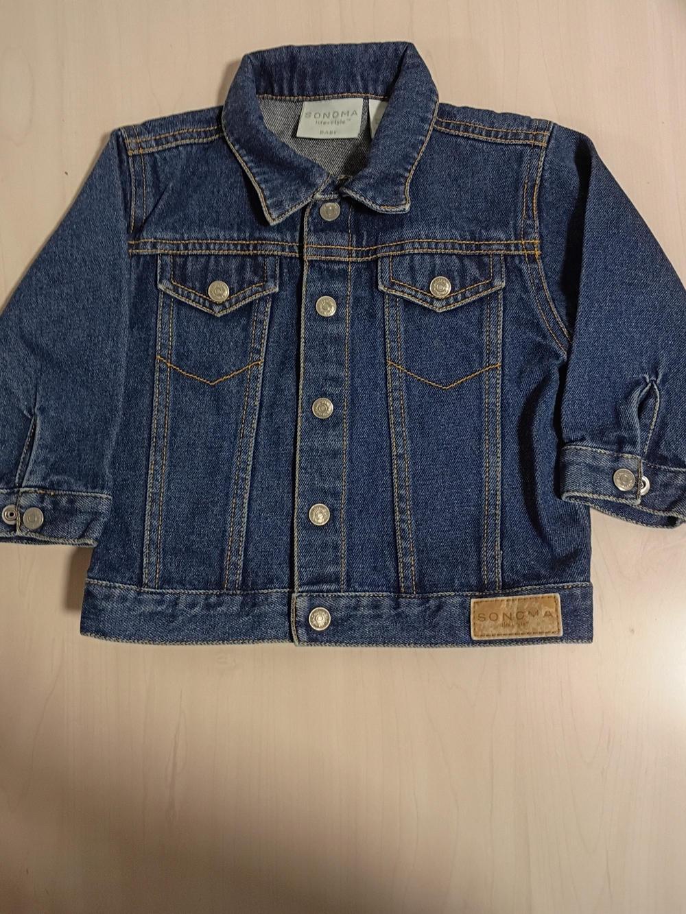Sonoma Life & Style Baby Blue Denim Jacket with Chest Pockets Size 18 Mo.